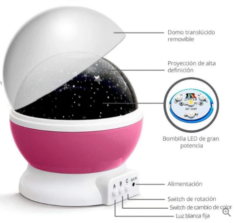 LÁMPARA ESTELAR GIRATORIA – LUCES MÁGICAS Y PROYECCIÓN DE ESTRELLAS
